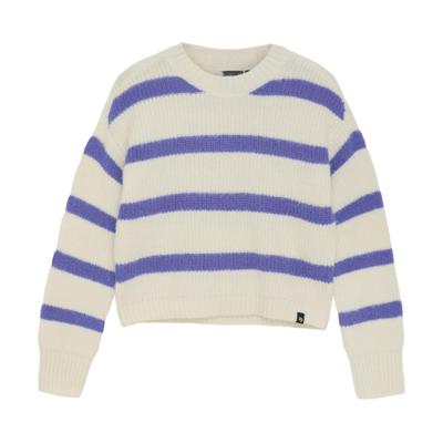 Indian Blue Jeans Winter sweater meisjes - wit - fuzzy/strepen