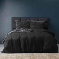 Primaviera Deluxe Egyptisch Katoen Uni Dekbedovertrek Zwart 240 x 200/260 cm - thumbnail