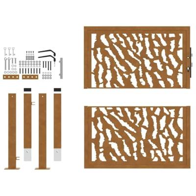 Poort met sporenontwerp 100x100 cm weervast staal
