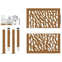 Poort met sporenontwerp 105x105 cm weervast staal - thumbnail