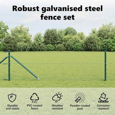 VidaXL Afrasteringspaal groen 25 x 0,6 m (50 mm gaas) staal en pvc