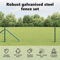 VidaXL Afrasteringspaal groen 25 x 0,6 m (50 mm gaas) staal en pvc - thumbnail