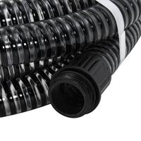 VidaXL Zuigslang met messing koppelingen 1,1&apos;&apos; 5 m pvc zwart - thumbnail