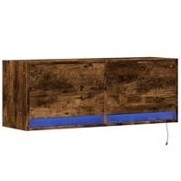 Tv-wandmeubel met LED-verlichting 100x31x35 cm gerookt eiken - thumbnail
