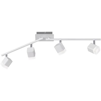 LED Plafondspot 16W Warm Wit 3000K - 4-lichts Rechthoek Mat Wit Aluminium