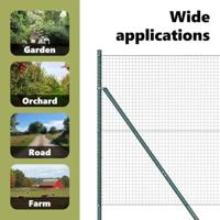 VidaXL Afrasteringspaal groen 25 x 1 m (25 x 25 mm gaas) staal - thumbnail