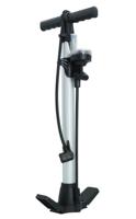 Dresco Fietspomp manometer 52 cm dunlop, presta, schrader ventiel zilver - thumbnail