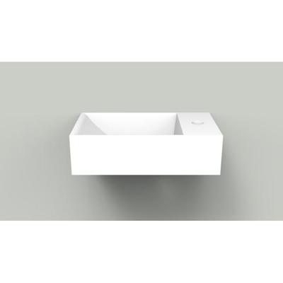 Fontein Arcqua Marble Free 40x22x12 cm Kraangat Rechts Zonder Overloop Mat Wit Arcqua