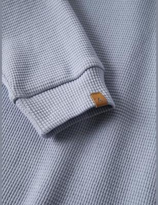 Sweater jongen LIL'ATELIER MINI piqué van katoen lichtblauw