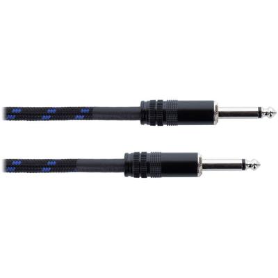 Cordial 14770 Jackplug Audio Aansluitkabel [1x Jackplug male 6,3 mm (mono) - 1x Jackplug male 6,3 mm (mono)] 5 m Zwart, Blauw Textielmantel