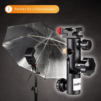 Walimex 17040 Metalen flits- en parapluhouder (voor compacte flitsen en reflex/doorschijnende schermen) - thumbnail