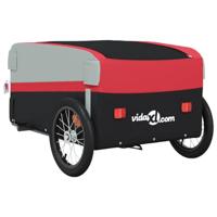 VidaXL Fietstrailer 45 kg ijzer zwart en rood - thumbnail