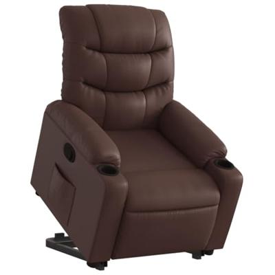 Sta-op-fauteuil verstelbaar kunstleer bruin Sta-op-fauteuil verstelbaar kunstleer bruin