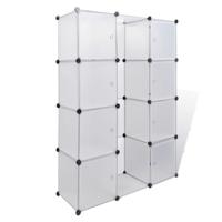 VidaXL Kast met 9 compartimenten modulair 109x36,5x143 cm wit - thumbnail