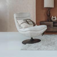 Tower Living Draaifauteuil 'Marano' Chenille, kleur Almond Wit - thumbnail