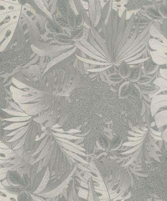 Noordwand Botanica Behang met grote bladeren in metallic goud-chrome 33302