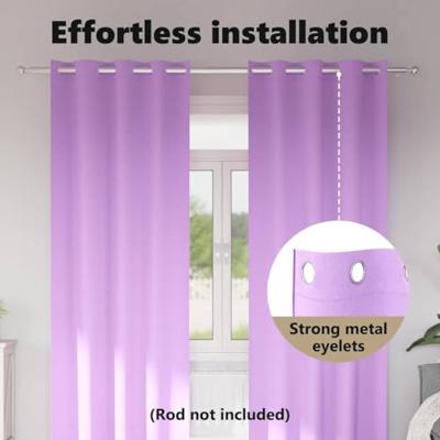 VidaXL Zwart-out gordijnen met ringen 2 pcs paars 225 x 140 cm