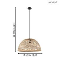 EGLO Claverdon Hanglamp - 1 lichts - Ø49,5 cm - E27 - Zwart - thumbnail