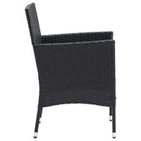 Tuinstoelen 4 st poly rattan zwart - thumbnail