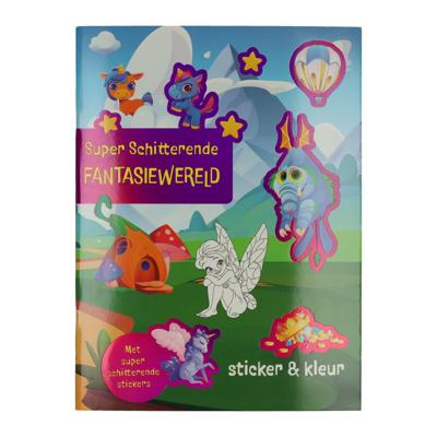 Kleur- en Stickerboek Fantasiewereld