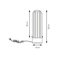 Home sweet home capri tafellamp medium hout/glas - thumbnail