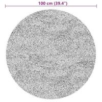 VidaXL Vloerkleed huarte laagpolig zacht wasbaar ø 100 cm grijs - thumbnail