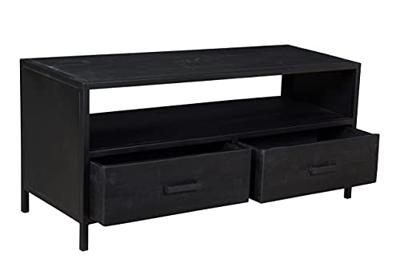 Livingfurn TV-meubel 'Kala' 120cm Mangohout, kleur zwart - thumbnail