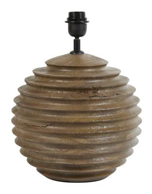 Light & Living Tafellamp 'Renzo' Mangohout, 38cm, kleur Mat Bruin (excl. kap)