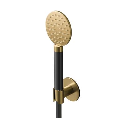 Hotbath Cobber M444 ronde handdouche met wandsteun en doucheslang 150cm messing geborsteld M444BB Hotbath Cobber M444 ronde handdouche met wandsteun en doucheslang 150cm messing geborsteld M444BB