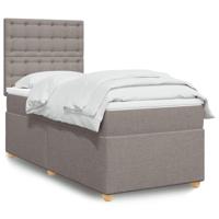 Boxspring met matras stof taupe 90x200 cm - thumbnail