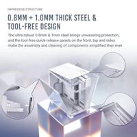 Antec c8 aluminum midi tower behuizing (wit/zilver | 2x usb-a | 1x usb-c | tempered glass) - thumbnail