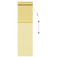VidaXL Rolgordijn met gordijnen geel 60 x 220 cm bamboe - thumbnail