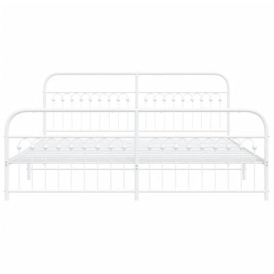 Bedframe met hoofd- en voeteneinde metaal wit 193x203 cm Bedframe met hoofd- en voeteneinde metaal wit 193x203 cm