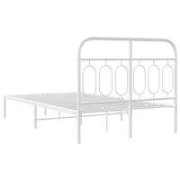 Bedframe met hoofdbord metaal wit 120x200 cm - thumbnail
