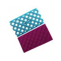 2 PC'S taart fondant gereedschap hartvormige diamant textuur Plaid Overpass Quyi Seal Printing mal (vier blad bloem 54216) - thumbnail