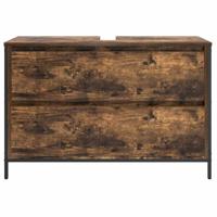 Badkamerkast met lades 90x34,5x60 cm gerookt eikenkleurig - thumbnail