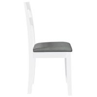 Eetkamerstoelen met kussens 2 st massief hout rubber wit - thumbnail
