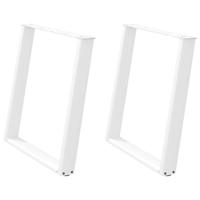 Eettafelpoten 2 st U-vormig 80x(72-73) cm staal wit - thumbnail