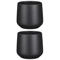 Amber pot rond donkergrijs mat h13,5xd14 cm Mica Decorations - Mica decorations - thumbnail