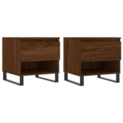 Salontafels 2 st 50x46x50 cm bewerkt hout bruin eikenkleur