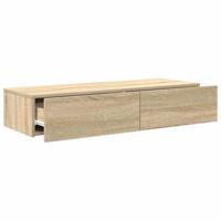 Wandschap met lades 100x36x19 cm bewerkt hout sonoma eikenkleur - thumbnail