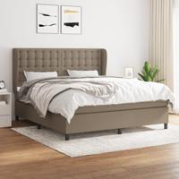 Boxspring met matras stof taupe 160x200 cm - thumbnail