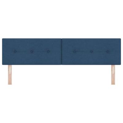 LED Hoofdbord met LED-striplichten Blauw 180 cm Polyester