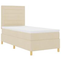 Boxspringbed met matras met hoofdeinde Crème 90 x 190 cm Stof - thumbnail