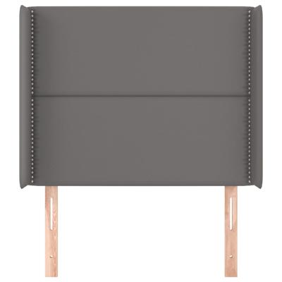 Hoofdbord met randen 103x16x118/128 cm kunstleer grijs - thumbnail