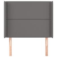 Hoofdbord met randen 93x16x118/128 cm kunstleer grijs - thumbnail