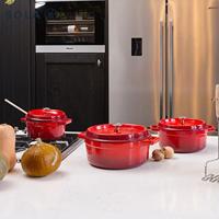 Sola Braadpan met deksel - Rood - ø 24 cm / 3.5 liter - thumbnail