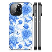 Bloemen Hoesje voor iPhone 14 Pro Max Flowers Blue - thumbnail