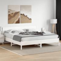 Bedframe zonder matras massief grenenhout wit 200x200 cm - thumbnail