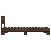 Bedframe bewerkt hout metaal bruin eikenkleur 120x200 cm - thumbnail